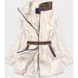 Kožešinová bunda v ecru barvě se stojáčkem (GSQ2228) odstíny béžové S (36)