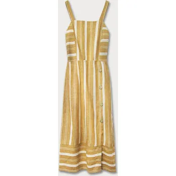 Dámské šaty Hořčicové bavlněné šaty (345ART) odstíny žluté uni velikost