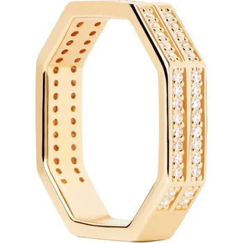 Prsten PDPAOLA Slušivý pozlacený prsten se zirkony Olympia AN01-A06 56 mm + 2 měsíce na vrácení zboží