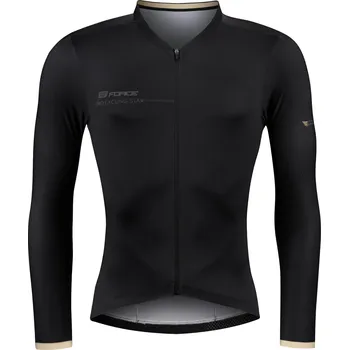 cyklistický dres dres FORCE GOLD dlouhý rukáv, černý Velikost: XXL + Výměna dárku do konce ledna 2026
