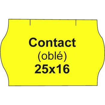 Speciální papír Etikety cen. CONTACT 25x16 oblé - 1125 etiket/kotouček, žluté CONTACT