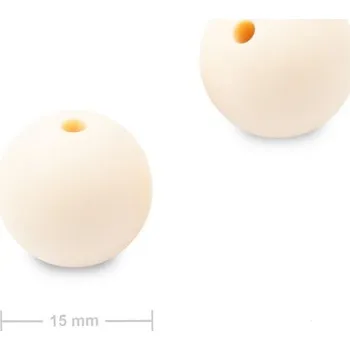 Dětské navlékací korálky Silikonové kulaté korálky 15 mm Cream