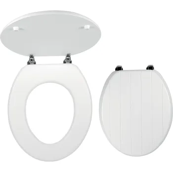 Koupelnové sedátko WC sedátko, MDF bílá, panty kov-chrom