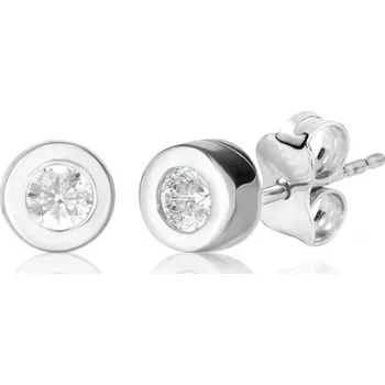 Náušnice Luxur, Minimalistické pecky Ines, bílé zlato se zirkony, 585-16-3-2515.1B00.0.00.001
