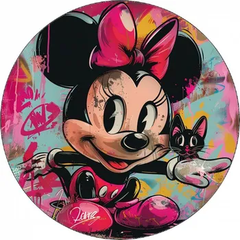 Jedlá dekorace na dort Jedlý papír Minnie a koťátko 19,5 cm