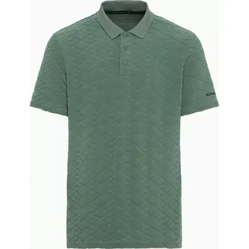 Pánské tričko PORSCHE DESIGN Summer polo Polokošile tričko s límečkem a knoflíky s reliéfním vzorem eukalyptová zelená (Exkluzivní polo tričko s plastickým vzorem a logem.)