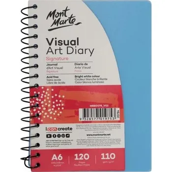 Mont Marte spirálový kreslicí blok, bílý papír, 110g/m2, A6, č.0078, 60 listů, 1ks – mix barev