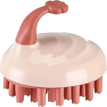 Masážní přístroj Masážní kartáček na tělo + hřeben pro zdravé vlasy 2v1 - Růžový květ