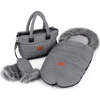 Fusak HappyBee Zimní set Trinity LENY - fusak, rukavice, taška Graphite