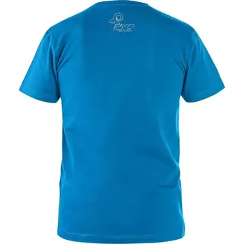 Pánská móda Tričko CXS WILDER, krátký rukáv, potisk CXS logo, azurově modrá, vel. S