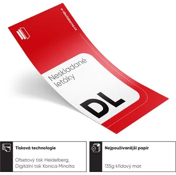 Letáky DL (99 x 210 mm) Barevné jednostranné - 4/0 (CMYK)