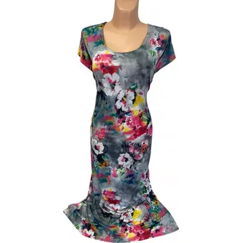 Dámské šaty Dlouhé šaty, Barva Šedá, Velikost XXL52, Materiál 98% Polyester 2% Lycra