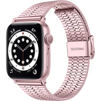 Řemínek na hodinky AW Kovový STRIPE řemínek pro Apple Watch - Rose Pink Šířka uchycení řemínku: 38/40/41/42mm, Barva: Rose Pink IR-AWGW-0058