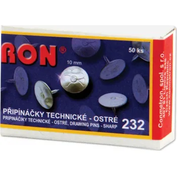 RON - připínáčky - 232/ technické/ nikl/ ostré/ 50ks