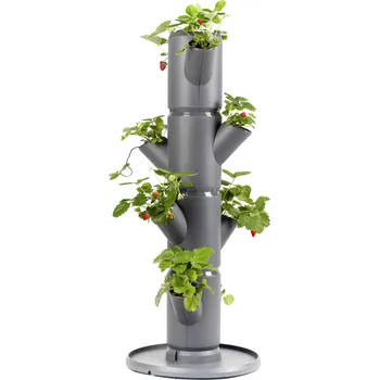 Truhlík Gusta Garden Sissi Strawberry samozavlažovací truhlík 4 patra antracit