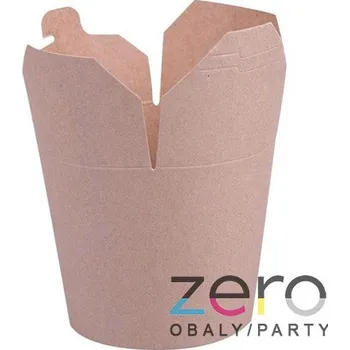 Jednorázové nádobí Food box papírový 500 ml - přírodní
