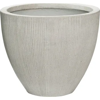 Květináč Jesslyn Light Grey (vert. ridg) XS - Ø 41,5 cm / V 34,5 cm