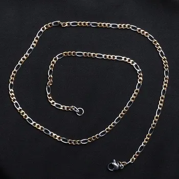 Řetízek Řetízek figaro styl nerezová ocel v barvě stříbra a zlata 45,5 cm cca 45,5 cm