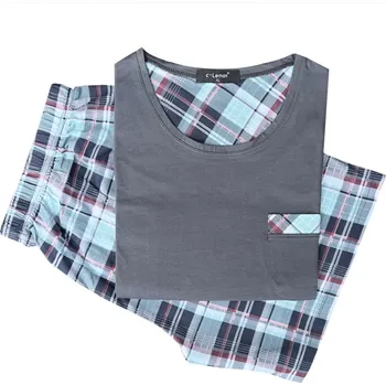 Pánské pyžamo n-feel Pánské bavlněné pyžamo krátký rukáv - AH345.O Barva: Tmavá šedá, Velikost: XL