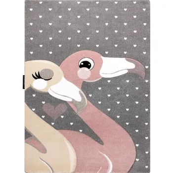 Koberec Dywany Łuszczów Dětský kusový koberec Petit Flamingos hearts grey Rozměry koberců: 120x170
