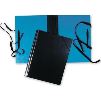 Spisové desky A4 Hit Office se hřbetem a tkanicemi modrá/černá