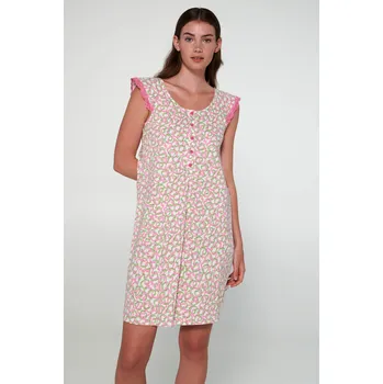 Dámská noční košile Vamp - Noční košile s knoflíkovou légou 20250 - Vamp fuchsia pink S