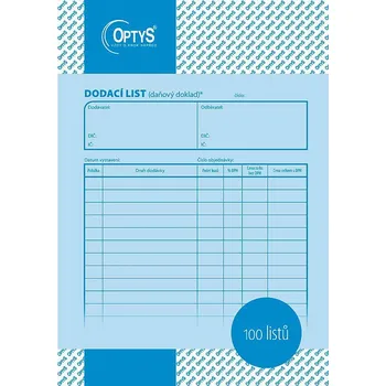 Tiskopis Optys 1044 Dodací list A5