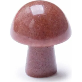 Masážní kámen Gua sha na tvář z jahodového křišťálu Mushroom cca 2 cm