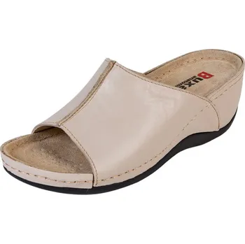 Dámská zdravotní obuv Buxa Dámská kožená obuv na klínku BZ320 - Béžová Velikost: 39