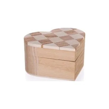 Dárková krabička Krabička dřevěná CHESS 10,7x10 x 6 cm, srdce