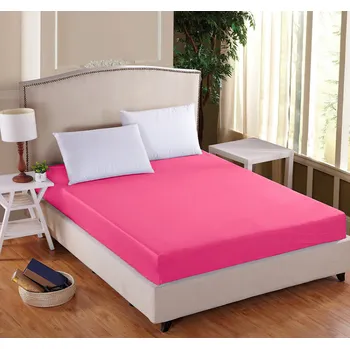 Prostěradlo Luxusní napínací mako-jersey prostěradlo s lycrou DELUXE 180x200cm / 30cm elastické, růžové