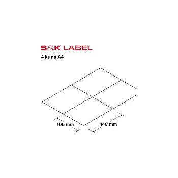 Speciální papír Etikety S&K 4ks na A4, 100 ks