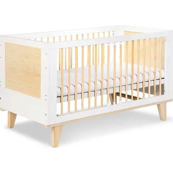 Dětská postýlka KLUPS Postýlka dřevěná LYDIA 2v1 140x70 (bez matrace) Bílá,Borovice