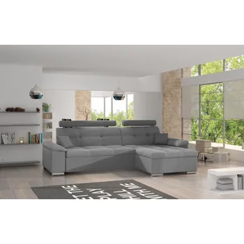 Sedací souprava Rozkládací rohová sedačka LEILA L světle šedá
