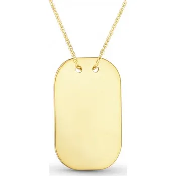 Řetízek Luxur, Řetízek Charlie s destičkou na rytinu, žluté zlato, délka: 45 cm, 3640506-0-45-0