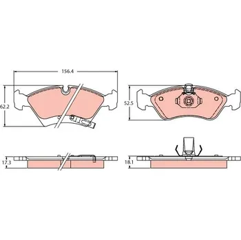 Brzdová destička Sada brzdových destiček, kotoučová brzda TRW GDB2441