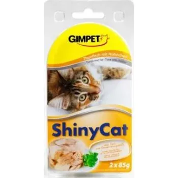 Krmivo pro kočku Gimborn Gimpet ShinyCat konz. tuňak+kuřecí 2x70g
