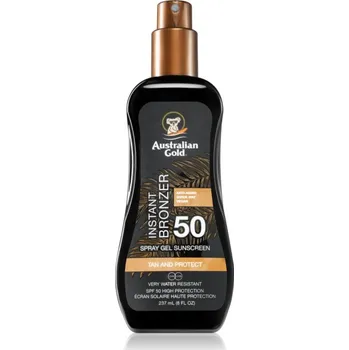 Stínicí technika Australian Gold Spray Gel Sunscreen With Instant Bronzer bronzující sprej SPF 50 237 ml