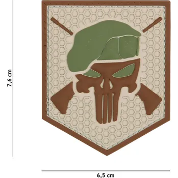 Nášivka FOSCO - USA - V.O. Nášivka Punisher Commando Coyote - VELCRO - 3D PVC