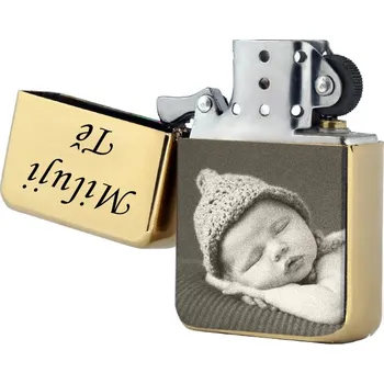 ZIP zapalovač zlatý lesklý