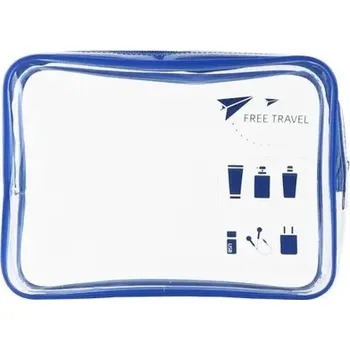 Kosmetická taška Transparentní kosmetická cestovní taška - modrý