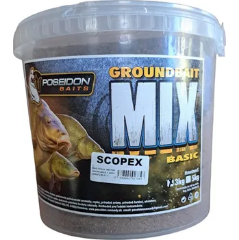 Návnadová surovina POSEIDON BAITS Krmítková směs Scopex 3kg kyblík