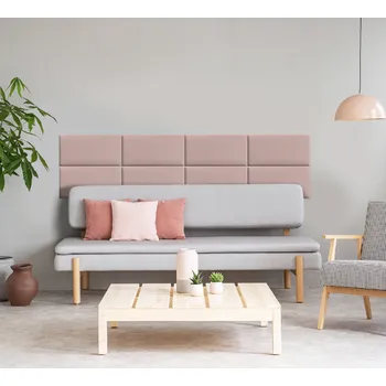 Obklad Čalouněný panel - Obdélník - 100x20cm Růžová