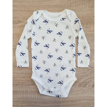 Kojenecká souprava Calvin Klein bílé CK bodýčko s dlouhým rukávem pro chlapečka 18 m