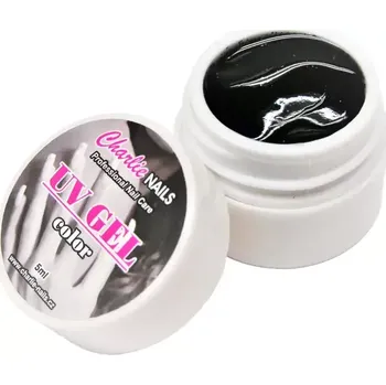 Charlie UV/LED gel 5ml - černý glitter č.432