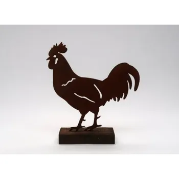 Velikonoční dekorace Kohout na podstavci - rezatý