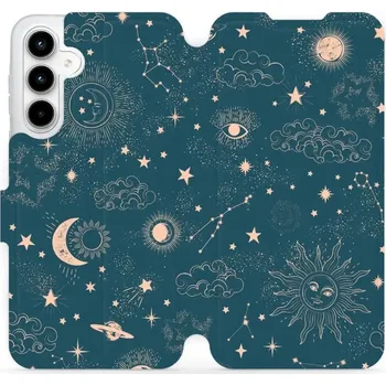 Pouzdro na mobilní telefon Flipové pouzdro Mobiwear - Samsung Galaxy A35 5G - VP14S Magický vesmír (Knížkové flip pouzdro, obal, kryt na mobil Samsung Galaxy A35 5G - VP14S Magický vesmír, materiál Umělá kůže + TPU - ochrana 360°, stojánek, silikonová vanička, magnetické zavírání)