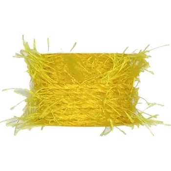 Stuha Provázek dekorační TOULOUSE žlutý 3m (Dekorační provázek třásňový, bavlněný, žlutý)