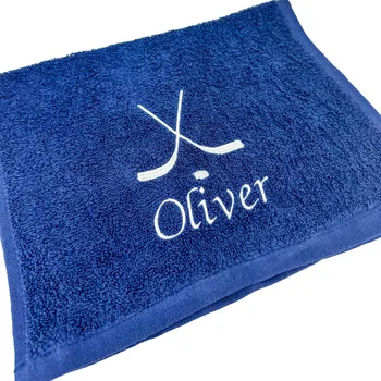 Ručník Ručník na hokej s vlastním jménem nebo textem Barva: Černá, Velikost ručníku: 50x100cm