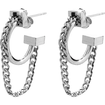 Módní doplněk JSB bijoux s.r.o. Ocelové náušnice kreole kroužek a řetízek bez krystalů